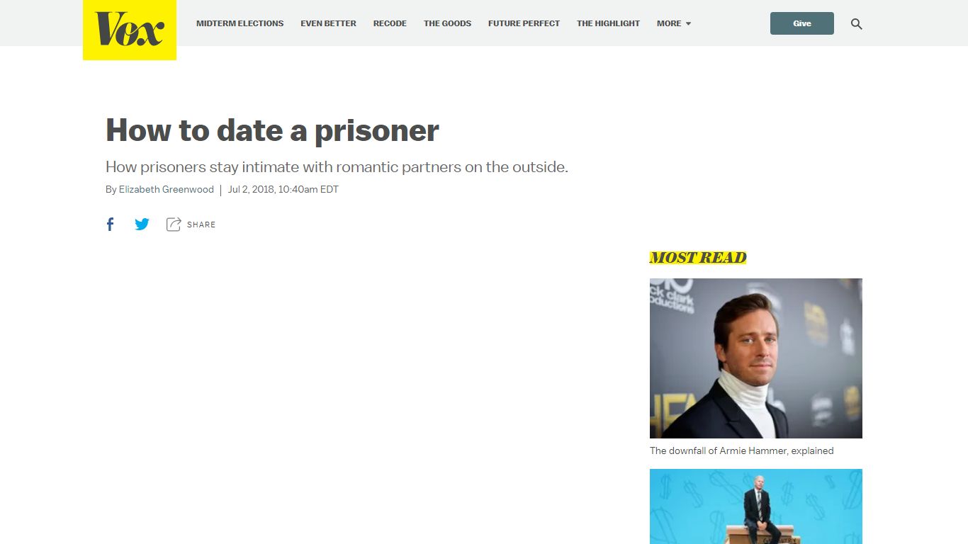 How to date a prisoner - Vox